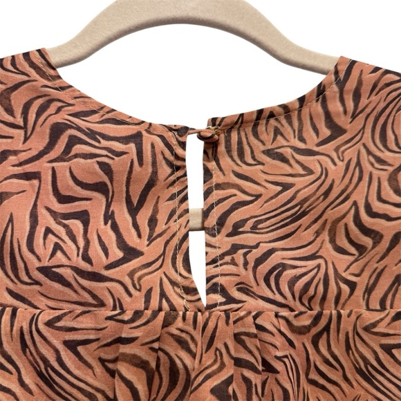 NWT Anthropologie Charlie Holiday Whitney Maxi Dress Cotton Animal Print Brown M - Picture 11 of 16